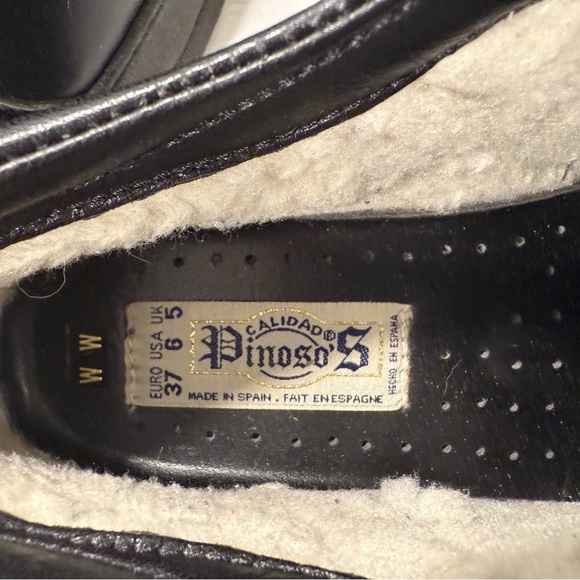 Calidad Pinosos Womans Black Comfort Walking Shoe Orthopedic Fastener Spain 6 WW - Picture 8 of 11